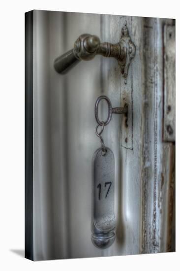 Old Door Handle with Key-Nathan Wright-Stretched Canvas