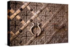 Old Door with Ornament in Royal Wawel Castle, Kracow, Poland.-De Visu-Stretched Canvas