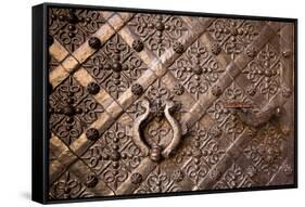 Old Door with Ornament in Royal Wawel Castle, Kracow, Poland.-De Visu-Framed Stretched Canvas