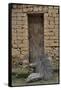 Old Doorway, Traditional Village of Xingping with Broom in Front-Darrell Gulin-Framed Stretched Canvas