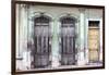 Old doorways and windows, covered by intricate metal gates, Cienfuegos, Cuba-Ed Hasler-Framed Photographic Print
