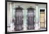 Old doorways and windows, covered by intricate metal gates, Cienfuegos, Cuba-Ed Hasler-Framed Photographic Print