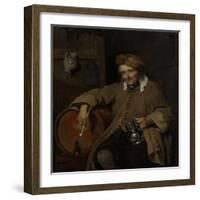 Old Drinker-Gabriel Metsu-Framed Art Print