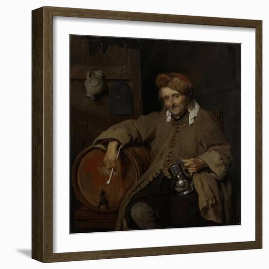 Old Drinker-Gabriel Metsu-Framed Art Print