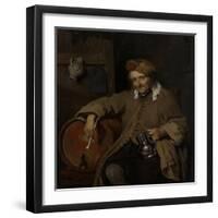 Old Drinker-Gabriel Metsu-Framed Art Print