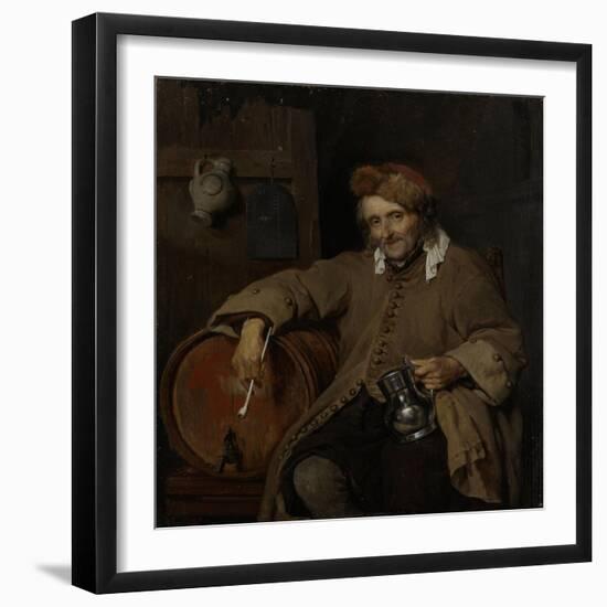 Old Drinker-Gabriel Metsu-Framed Art Print