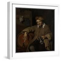 Old Drinker-Gabriel Metsu-Framed Art Print