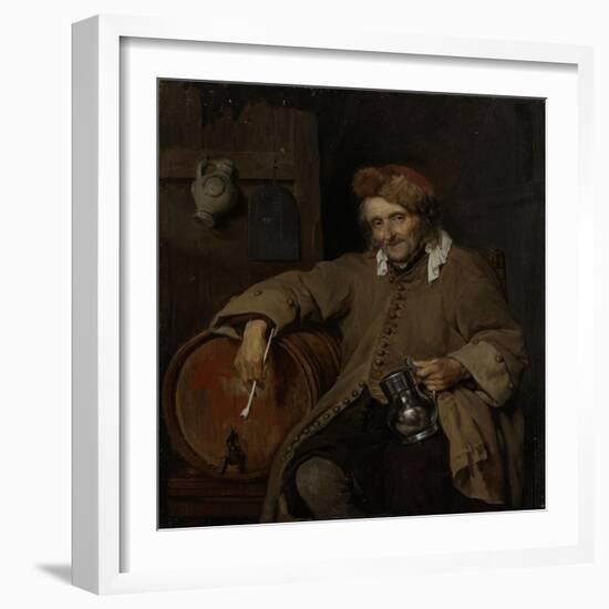 Old Drinker-Gabriel Metsu-Framed Art Print