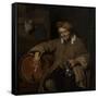 Old Drinker-Gabriel Metsu-Framed Stretched Canvas