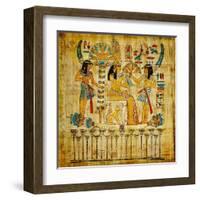 Old Egyptian Papyrus-Maugli-l-Framed Art Print