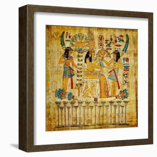 Old Egyptian Papyrus-Maugli-l-Framed Art Print