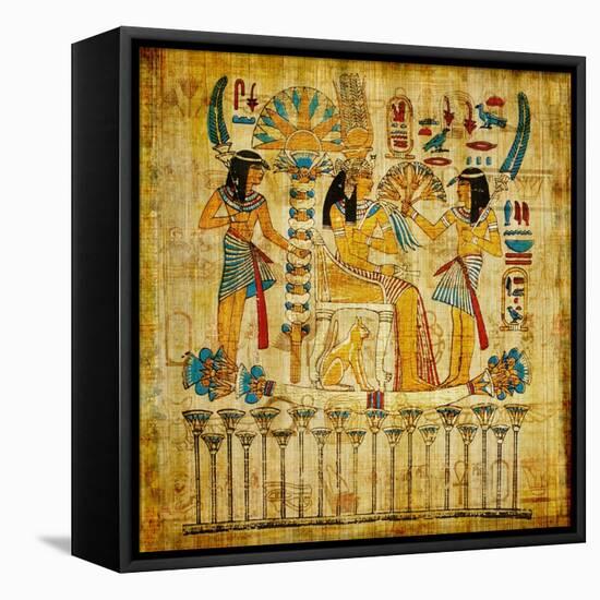 Old Egyptian Papyrus-Maugli-l-Framed Stretched Canvas