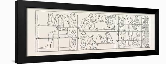 Old Egyptian Representation of the Making of Two Statues and a Sphinx. Egypt, 1879-null-Framed Giclee Print