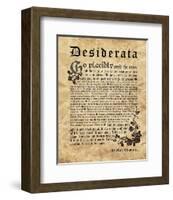 Old English Desiderata-Quote Master-Framed Art Print