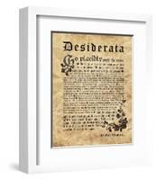 Old English Desiderata-Quote Master-Framed Art Print