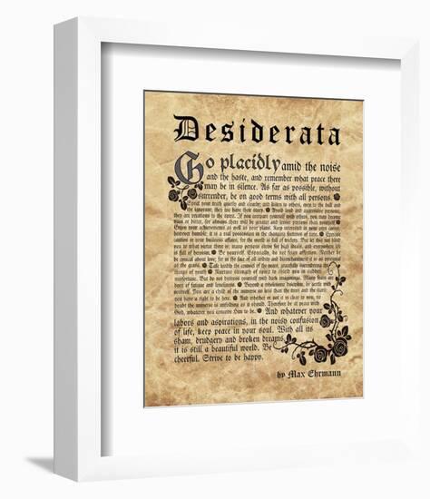 Old English Desiderata-Quote Master-Framed Art Print