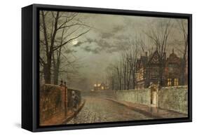 Old English House, Moonlight After Rain, 1883-John Atkinson Grimshaw-Framed Stretched Canvas