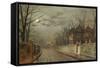 Old English House, Moonlight After Rain, 1883-John Atkinson Grimshaw-Framed Stretched Canvas