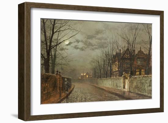 Old English House, Moonlight After Rain, 1883-John Atkinson Grimshaw-Framed Giclee Print