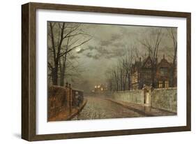 Old English House, Moonlight After Rain, 1883-John Atkinson Grimshaw-Framed Giclee Print