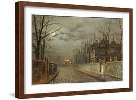 Old English House, Moonlight After Rain, 1883-John Atkinson Grimshaw-Framed Giclee Print