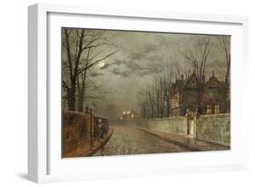 Old English House, Moonlight After Rain, 1883-John Atkinson Grimshaw-Framed Giclee Print