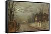 Old English House, Moonlight After Rain, 1883-John Atkinson Grimshaw-Framed Stretched Canvas