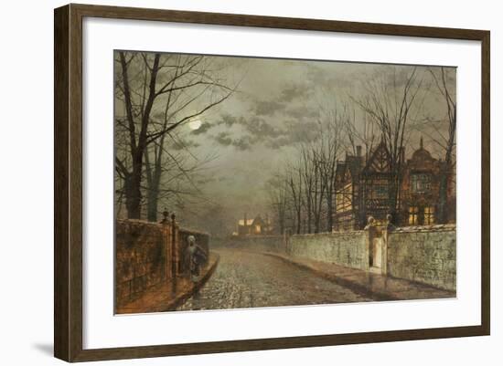 Old English House, Moonlight After Rain, 1883-John Atkinson Grimshaw-Framed Giclee Print