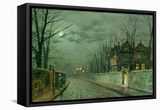 Old English House, Moonlight after Rain, 1883-Grimshaw-Framed Stretched Canvas