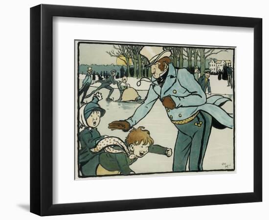 Old English Sports and Games: Skating, 1901-Cecil Aldin-Framed Giclee Print