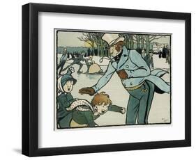 Old English Sports and Games: Skating, 1901-Cecil Aldin-Framed Giclee Print