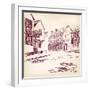 Old English Street Hand Drawn-VladisChern-Framed Art Print