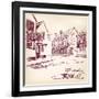 Old English Street Hand Drawn-VladisChern-Framed Art Print