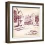 Old English Street Hand Drawn-VladisChern-Framed Art Print