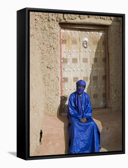 Old Entrance Door to the 14th Century Djingareiber Mosque the Great Mosque - at Timbuktu-Nigel Pavitt-Framed Stretched Canvas