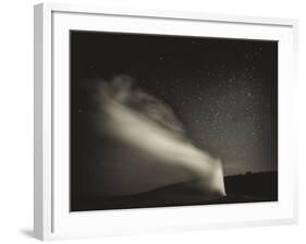 Old Faithful Geyer after Dark at Yellowstone National Park-Rebecca Gaal-Framed Photographic Print