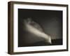 Old Faithful Geyer after Dark at Yellowstone National Park-Rebecca Gaal-Framed Photographic Print