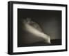 Old Faithful Geyer after Dark at Yellowstone National Park-Rebecca Gaal-Framed Photographic Print