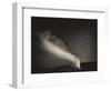 Old Faithful Geyer after Dark at Yellowstone National Park-Rebecca Gaal-Framed Photographic Print