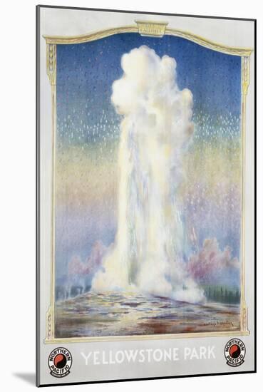 Old Faithful Geyser at Yellowstone Park Poster-null-Mounted Giclee Print