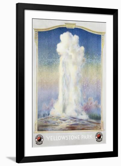 Old Faithful Geyser at Yellowstone Park Poster-null-Framed Giclee Print