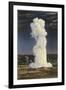 Old Faithful Geyser by Moonlight, Yellowstone National Park-null-Framed Art Print