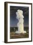 Old Faithful Geyser by Moonlight, Yellowstone National Park-null-Framed Art Print