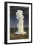 Old Faithful Geyser by Moonlight, Yellowstone National Park-null-Framed Art Print