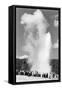 Old Faithful Geyser Crowd Yellowstone National Park Photograph - Yellowstone, WY-Lantern Press-Framed Stretched Canvas