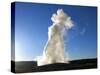 Old Faithful Geyser Erupting at Sunset, Yellowstone National Park, Wyoming-Maureen Eversgerd-Stretched Canvas