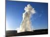 Old Faithful Geyser Erupting at Sunset, Yellowstone National Park, Wyoming-Maureen Eversgerd-Mounted Photographic Print