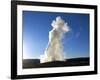 Old Faithful Geyser Erupting at Sunset, Yellowstone National Park, Wyoming-Maureen Eversgerd-Framed Photographic Print