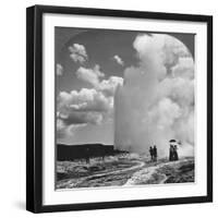 Old Faithful Geyser, Yellowstone National Park, USA, Early 19th Century-Underwood & Underwood-Framed Photographic Print