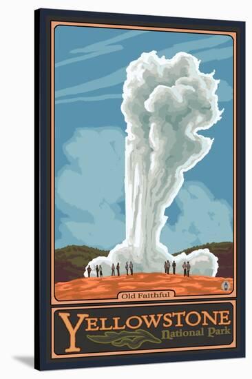 Old Faithful Geyser, Yellowstone National Park, Wyoming-Lantern Press-Stretched Canvas